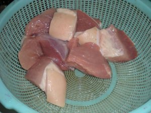 Cleaned and washed pork